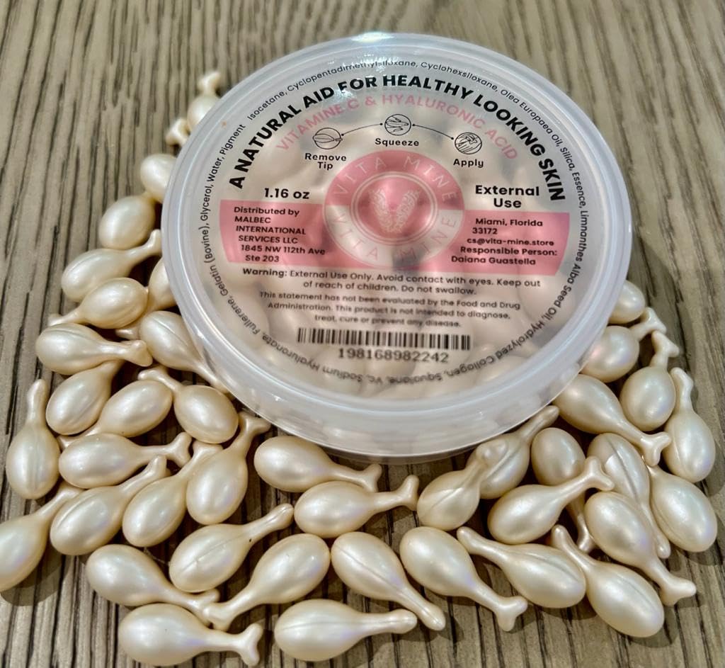 Vita Mine Crème de soin de la peau C et Capsules dissoutes à l'acide hyaluronique