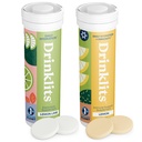Drinklits Lemon Immunity & Lemon-Lime Hydration Tablets (2) Tube Combo Pack | Essential Electrolytes – Immununterstützung – Großer Geschmack | 20 Servierungen (10 Tabletten pro Tube)