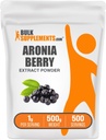 BulkSupplements.com Polvere di estratto di Aronia - Estratto di bacche di Aronia, Supplemento di mirtillo - Gluten Free, 1g per porzione, 500g (1.1 lbs) (Pacchetto di 1)