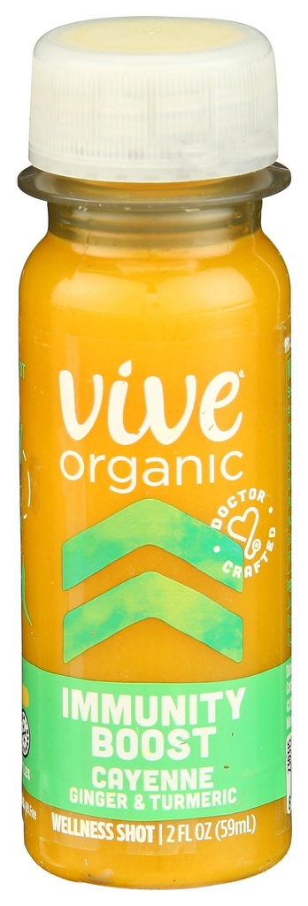 Vive Organic Immunity Boost Cayenne, Ginger & Turmeric Shot (2oz Bottiglia)