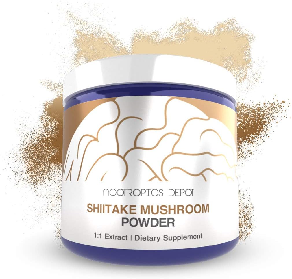 Shiitake Mushroom Powder | 60 Grammi | Estratto intero del corpo di fruttificazione | Lentinula edodes