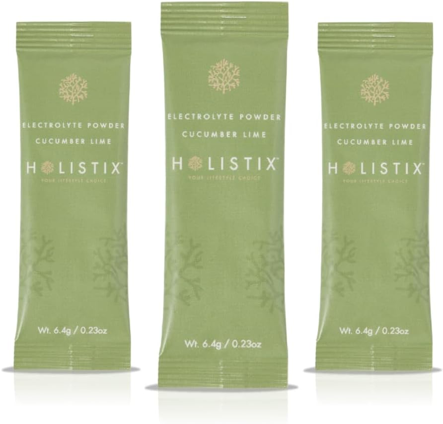 Holistix Electrolyte Powder: Zero Sugar Hydration | Enhanced with Icelandic Marine Algae | Natural Flavors | Keto & Paleo Friendly | 12 Stick Packs (Cucumber-Lime)