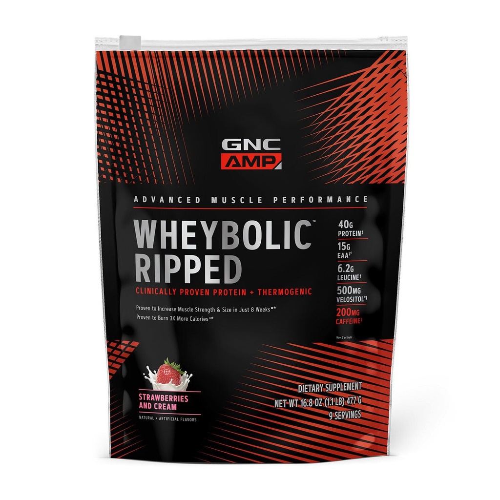 GNC AMP Wheybolic Ripped - Fragole e crema (9 Serve)