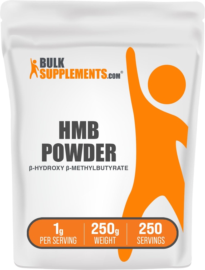 BulkSupplements.com Polvere HMB - Beta-Hydroxy Beta-Methylbutyrate, Calcium HMB Supplement - Gluten Free - 1g per Serving, 250g (8.8 oz) (pacchetto di 1)