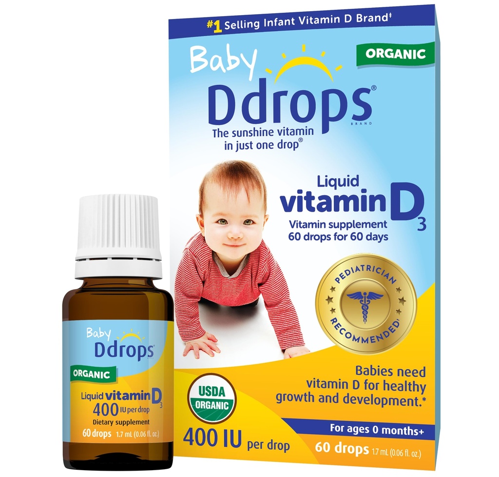 Ddrops Baby 400 IU, Vitamina D, 60 Gocce 1.7mL (0.06 Fl. Oz (Pacchetto di 1))