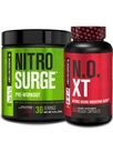 Pré-entraînement à la nitrosurgie Jacked Factory en cerise noire & N.O. XT Booster à oxyde nitrique pour hommes et femmes