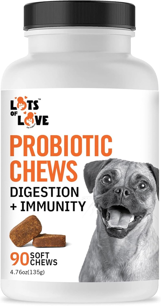 Dog Probiotic Chews (90 Conte) - Probiotici per cani per la salute digestiva & Gut - Puppy Pro Biotic Supplement per Nausea, Vomiting & Diarrhea (90 Conte)
