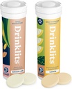 Drinklits Ginger-Lime Hydration & Lemon Immune Support (2) Tube Combo Pack | Great Taste – Daily Electrolytes – Vitamine essenziali | 20 Servings (10 compresse per tubo)