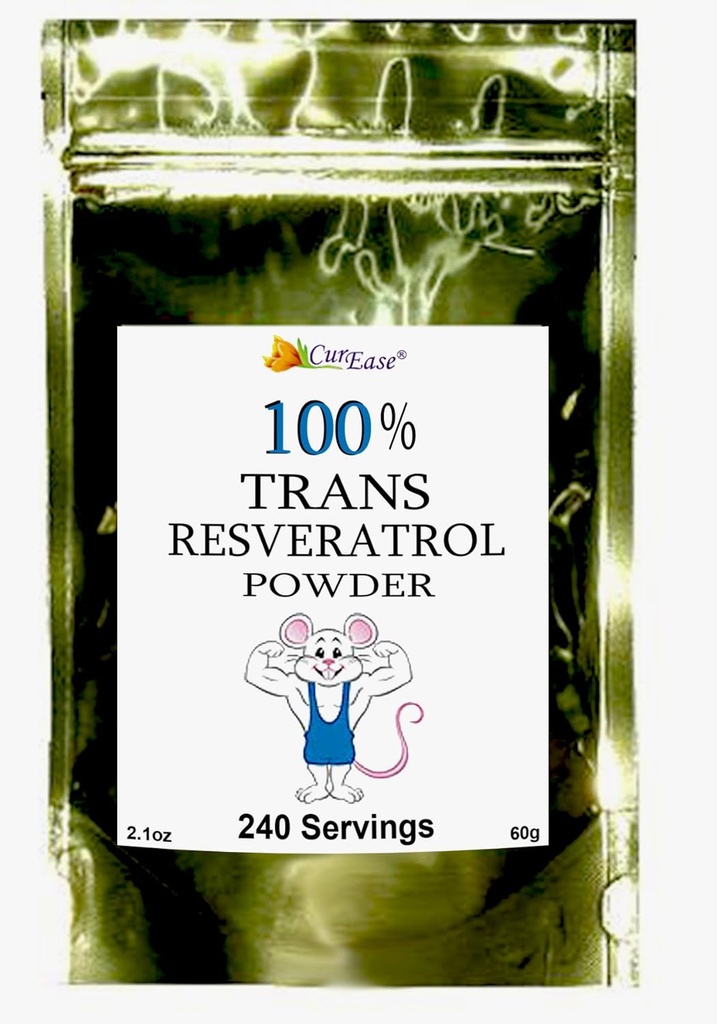 100% puro Trans Resveratrolo Polvere 240 Serve 2.1 oz (60 Grammi) 250mg Per Serve
