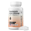 Integratore di acido ialuronico puro 250mg con vitamina C 50mg, 120 capsule vegane - Idratazione della pelle per luce naturale, capelli, unghie, formula di salute comune di Bone e