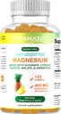Vitamatic Sugar Free Magnesium Gummies - (Made with GLYCINATE, Citrate, TAURATE, Malate, & ASPARTATE) - 400 mg per Serving - 120 Gummies - Promuove Rilassamento sano, Muscolo, Bone, & Energy Support