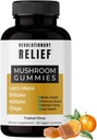 Adaptogenic 4-1 Mushroom Extract Gummies for Focus, Clarity & Immune Support・con Lion’s Mane, Shiitake, Chaga & Maitake・Vegan・Keto-Friendly・Tropical Citrus Flavor