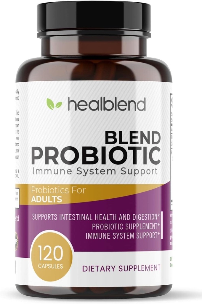 Capsule di integratori alimentari Probiotici, Probiotici per le donne e per la salute digestiva degli uomini, Supporto di sistema immunitario, Non OGM, Senza glutine, 120 tappi di Veg
