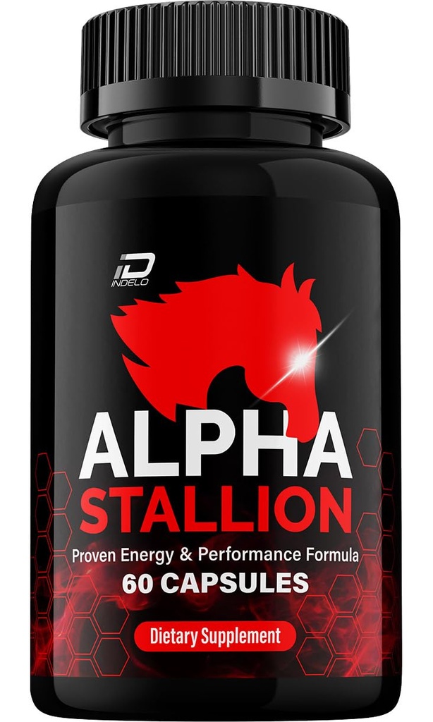 Alpha Stallion Pillen Offizielle Formel - AlphaStallion Kapseln hohe Leistung Formel - maximale Stärke, Alpha Stallion All-Natural Formel, StallionAlpha Bewertungen (1 Packung - 60 Kapseln)