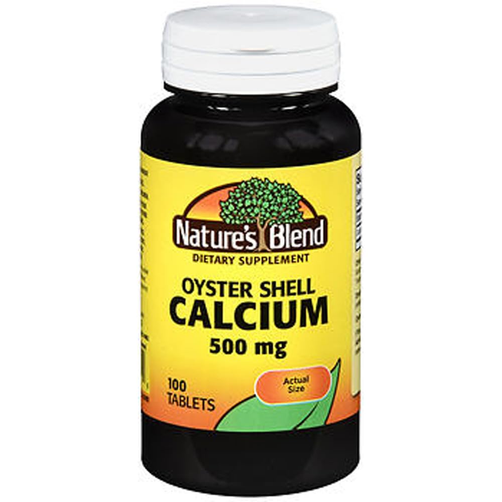 Blend Oyster Shell Calcium 500 mg Tablets - 100 ct, Confezione da 3