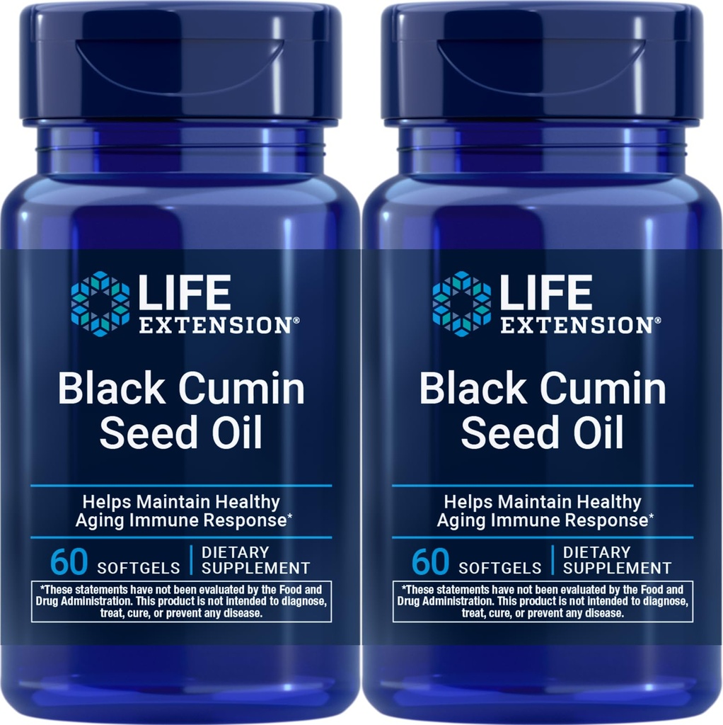 Life Extension Black Cumin Seed Oil, 60 Softgels (Pack von 2)