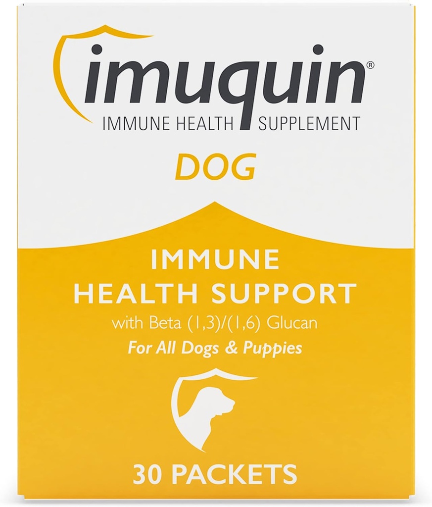Nutramax Imuquin Immune supplément de santé en poudre pour chiens et chiots - avec bêta-glucanes, lipides marins, vitamines et minéraux, 30 paquets