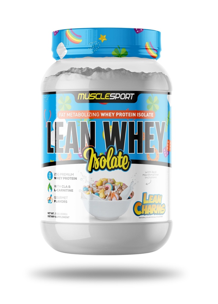 Musclesport Lean Whey RevolutionTM Protein Powder - Whey Protein Isolate - Calorie basse, Carbo basso, Basso Grasso, Sapori incredibili - 25g Protein per Scoop (2lb, Charms magra)