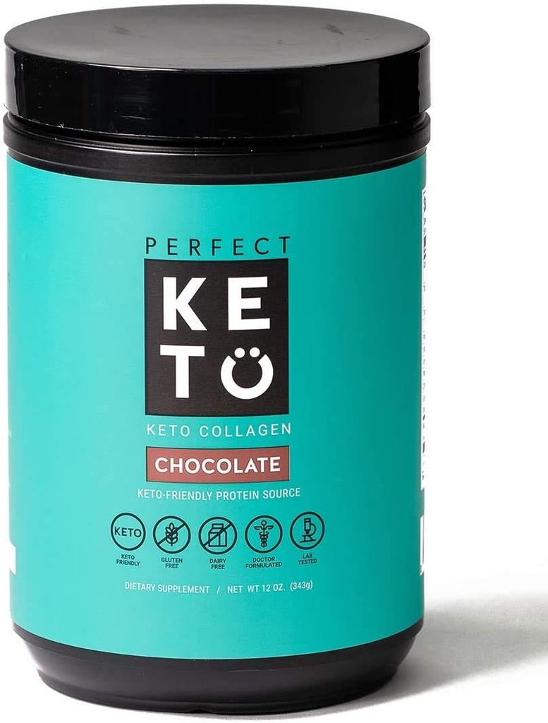 Perfect Keto Collagen Protein Pulver mit MCT Öl - Grassfed, GF, Multi Supplement, Best für ketogene Ernährung, Verwendung als Keto Creamer, in Kaffee und Shakes für Frauen & Men