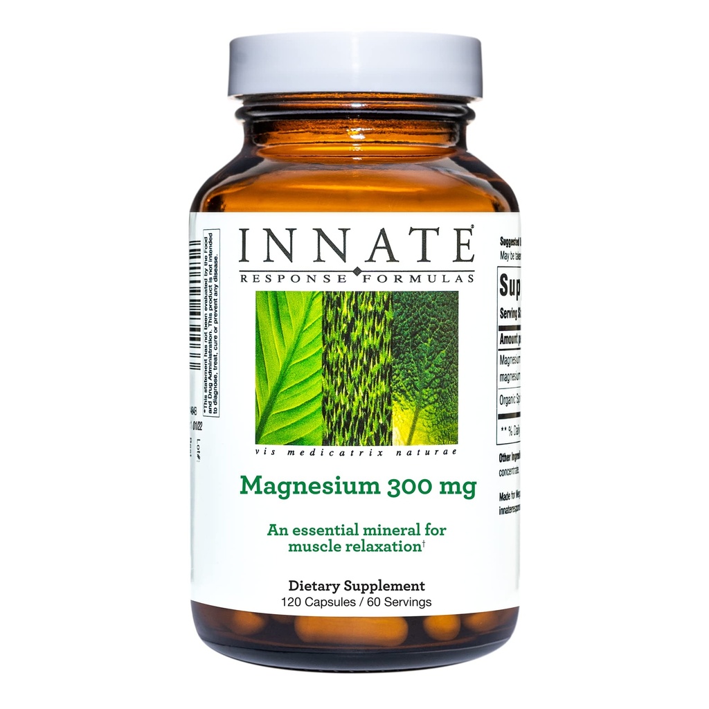 Formula di risposta INNATE Magnesio 300 mg - Supplemento minerale per il rilassamento muscolare - Vegetariano e senza glutine - 120 capsule (60 Serve)