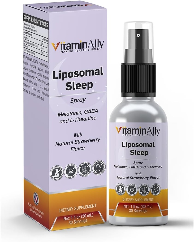 Liposomal Liquid Sleep Spray | Relax and Sleep Support | Vegan | Non OGM | Sugar Free | Gluten Free | 30 Day Supply