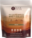 Taha Health & Nutrition Mocha Whey Protein Isolate Powder, 30g Protein, 7.9g BCAAs, 4.3g Leucine | Nuova Zelanda Free-Range, Grass-Fed Dairy | Gluten-Free, Keto, Kosher | 2LB, 24 Servings