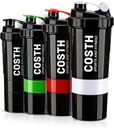 17 Oz Multi-Compartment Shaker Bottiglia con Set 4-Pack | BPA-Free, Leakproof, Protein Mixer & Supplement Storage