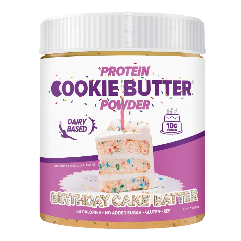 Polvere flessibile del burro di biscotti della proteina del siero del latte di dieta - Batter di torta di compleanno | Keto-Friendly, Carb basso, senza zuccheri aggiunti, senza glutine | Facile da mescolare, cuocere e spalmare | 7.9oz