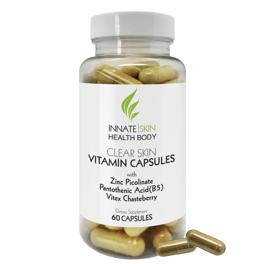 Vitamine di Acne della pelle chiara capsule | Integratori di Complexion 60 Conte
