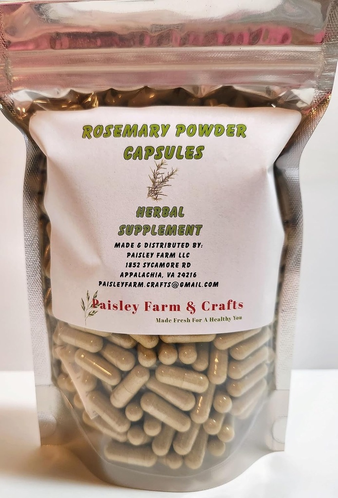 Capsules de romarin 300 Ct - Supplément à base de plantes - Fabriqué à l'état frais sur demande