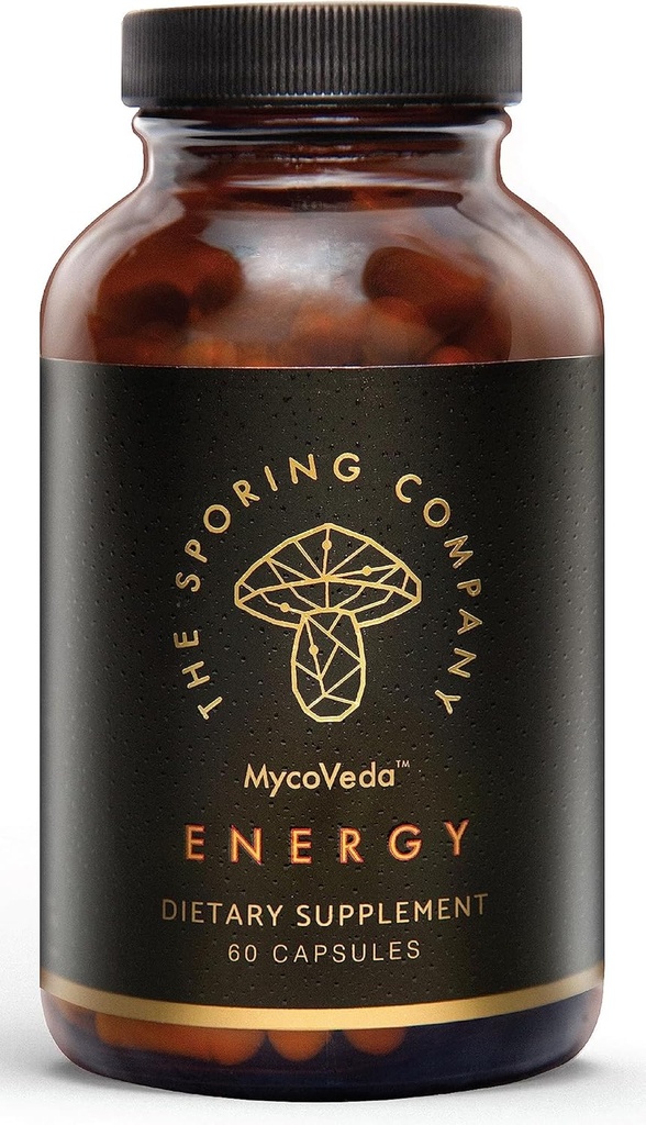 Energy - Integratore di funghi - Cordyceps, Ashwangandha, Guarana - 3X Più Fungo - Energy Boost e Stamina (60 capsule)