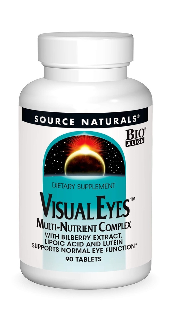 Quelle Naturals Visuelle Augen Nahrungsergänzung - Multi-Nutrient Komplex mit Bilberry Extrakt, Lipoic Acid und Lutein - 90 Tabletten