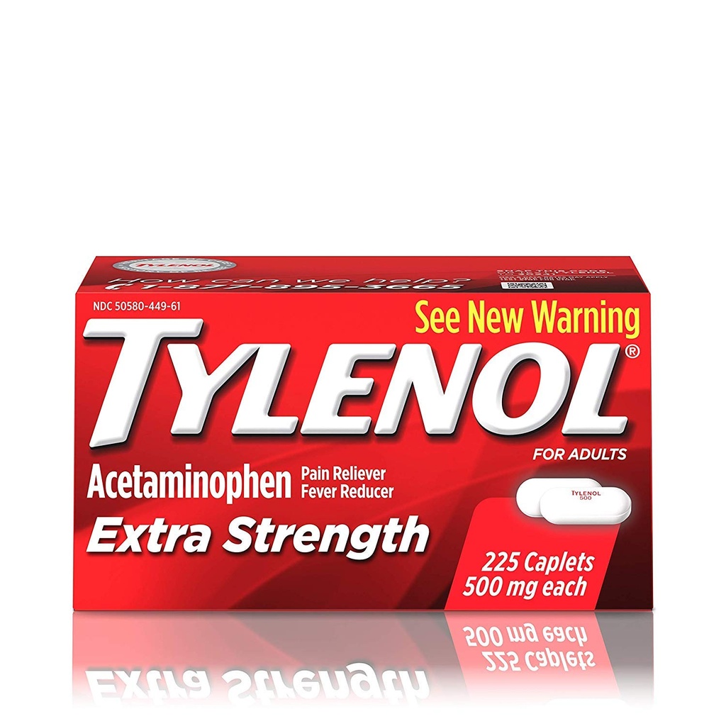 Tylenol Extra Strength Caplets mit 500 mg Acetaminophen, Pain Reliever & Fever Reducer, 225 ct