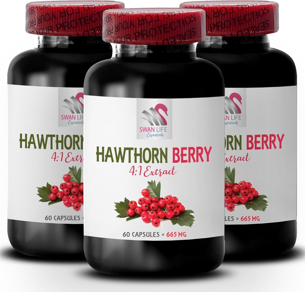 Estratto di bacche di biancospino capsule - HAWTHORN BERRIES ESTRATTO - polvere di estratto di bacche, antiossidanti supplemento per la pelle, antiossidanti supplemento resveratrolo, supplemento estratto di bacche 3 Bot 180 capsule