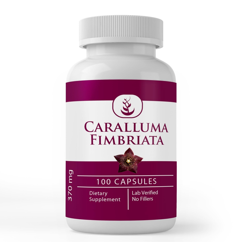 PURE ORIGINAL INGREDIENTI Caralluma Fimbriata, (100 capsule) Sempre puro, Nessun Additivo o Filler, Lab verificato