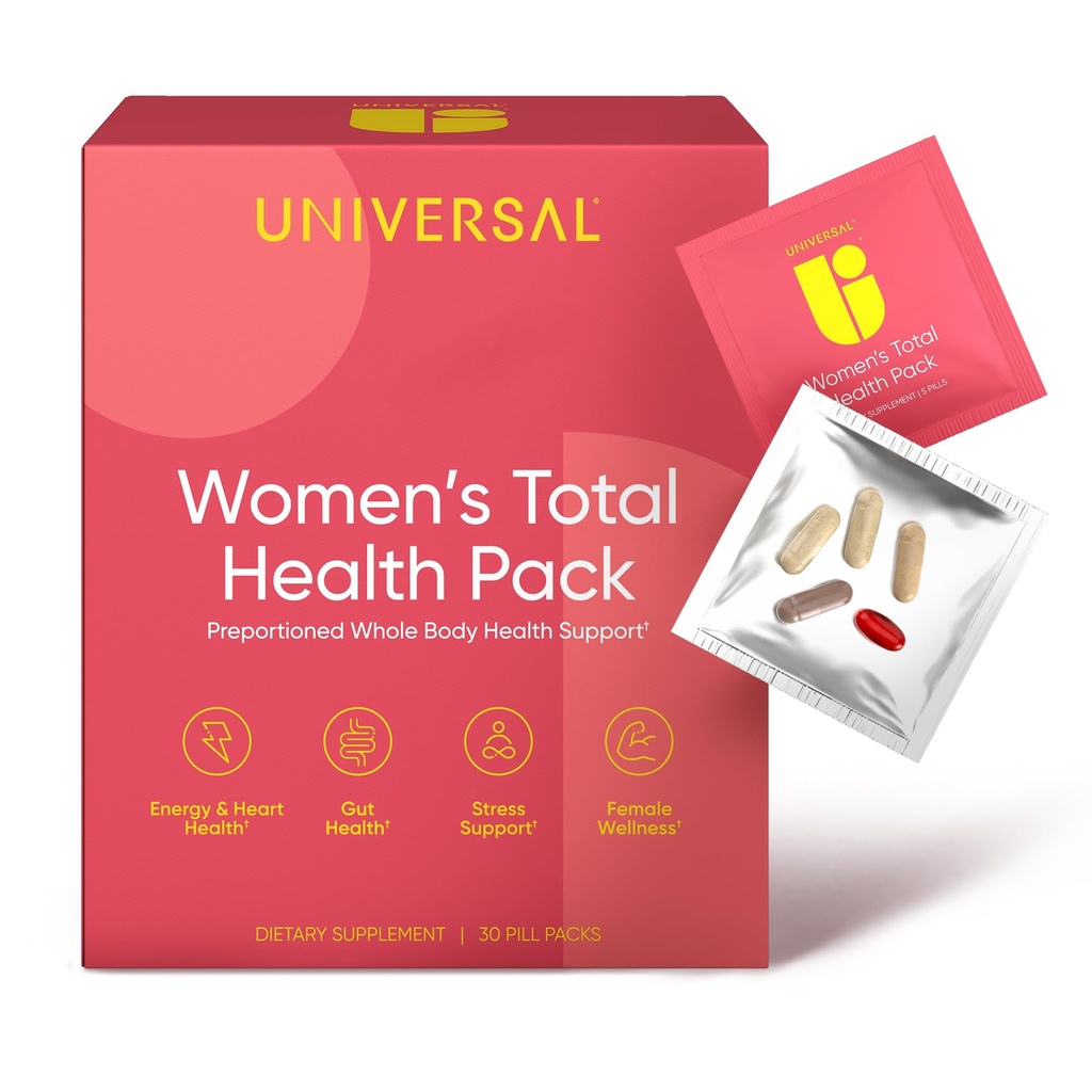 Pacchetti di vitamina quotidiana di salute totale delle donne - tutto in un multivitaminico per le donne, vitamine essenziali e minerali per l'energia, lo stress, la digestione e la salute del fegato, supplemento di benessere femminile, 30 pacchetti