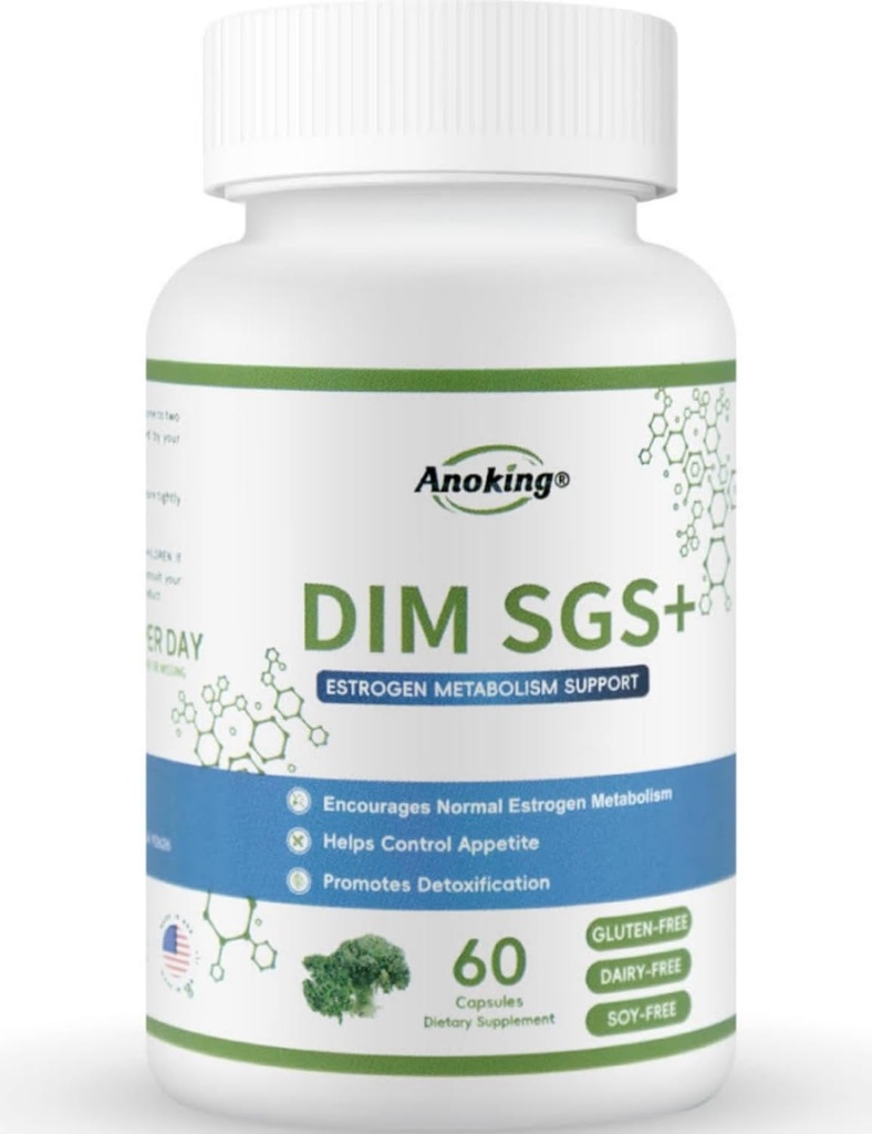 Supplément DIM pour équilibre hormonal, 200 mg, 25 mg SGS, Vegan, 60 capsules