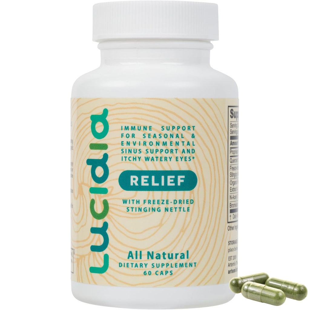 Lucidia Quercetin avec NAC, Bromelain, Reishi & Stinging Nettle - Immune Support & Saisonnier Wellness - Praticien Formulé, Supplément non somnolent, 60 Capsules