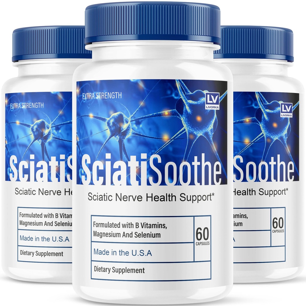 LIVORKA (3 Pack) Sciatisoothe - Sciatisoothe Supplemento, Sciati Soothe, Sciatisoothe Vitamine, Sciatisoothe, Sciati Soothe Supplemento, Sciati Soothe Capsules, Sciatic Sooth, 180 Capsule per 3 Mesi