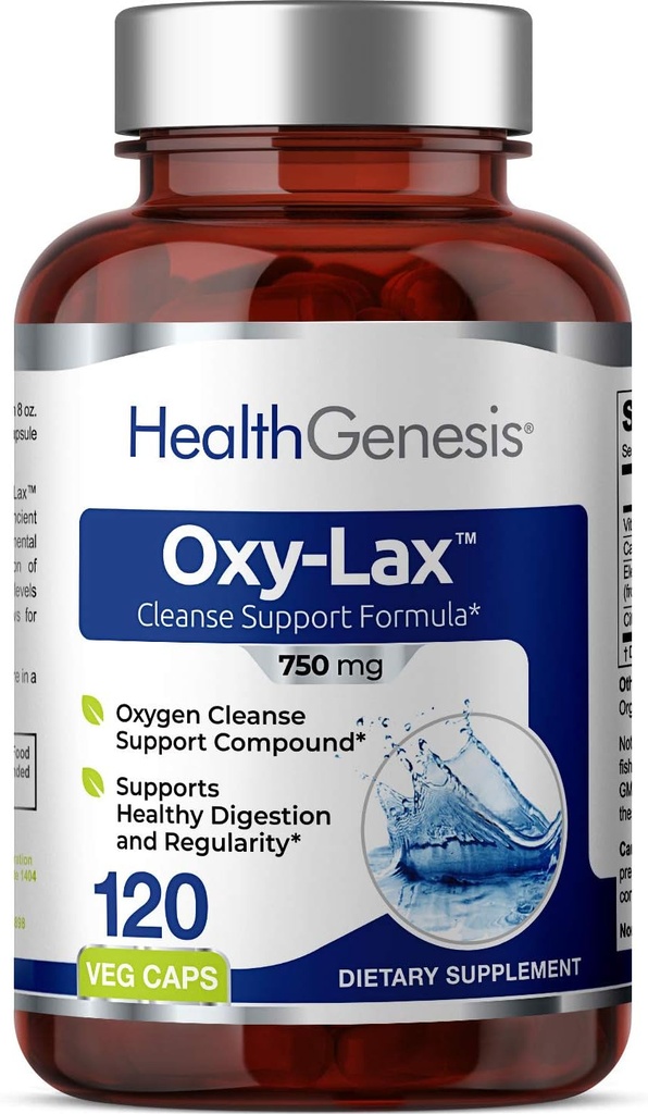 Oxy-Lax 750 mg 120 Vcaps - Natürliche Magnesiumoxid Oxygen basierte Colon Cleanse Gentle Laxative unterstützt gesunde Verdauungsstörung Regelmäßigkeit