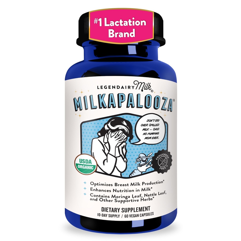 Legendairy Milch Milchapalooza Schnürungsergänzung für stillende Mütter, erhöhen Brustmilchversorgung mit Bio Moringa, Fennel, Nettle, & Shatavari, Vegan Postpartum Essentials Fenugreek-Free 60ct