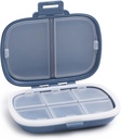 Organizzatore di viaggio della pedana MEACOLIA, 1 Pack 8 scomparti Daily Pill Case Small Pill Box per borsa da tasca, Portable Pill Container Medicine Vitamin Organizer (Dark Blue)