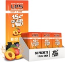 LPS Liquid Collagen & Whey Protein Supplement - Non OGM Drink, Sugar-Free - Promuove la pelle sana & capelli per gli uomini e le donne, Peach Mango, Single Serve (50 Packets)