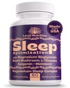 Natural Sleep Aid with Magnesium Glycinate 500mg Reishi Mushroom 350mg L-Theanin 300mg Apigenin 50mg Melatonin 3mg - Magnesium Sleep Supplement for Deep Sleep, Sleep Support - 60 Kapseln Made in USA