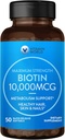 Vitamin World Ultra Mega Biotin 10.000 mcg. 50 Softgels, Vitamin B, Unterstützt gesundes Haar, Haut und Nägel, Schnell-Release, Glutenfrei
