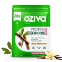 OZIVA Protein & Kräuter für Frauen | 1.1 Lbs (500 gm) mit Multivitaminen, Curcumin, Shatavari, Tulsi für verbesserten Metabolismus, Hormonal Balance & Skin, Haargesundheit, Vanilla Almond (1.1 lb)