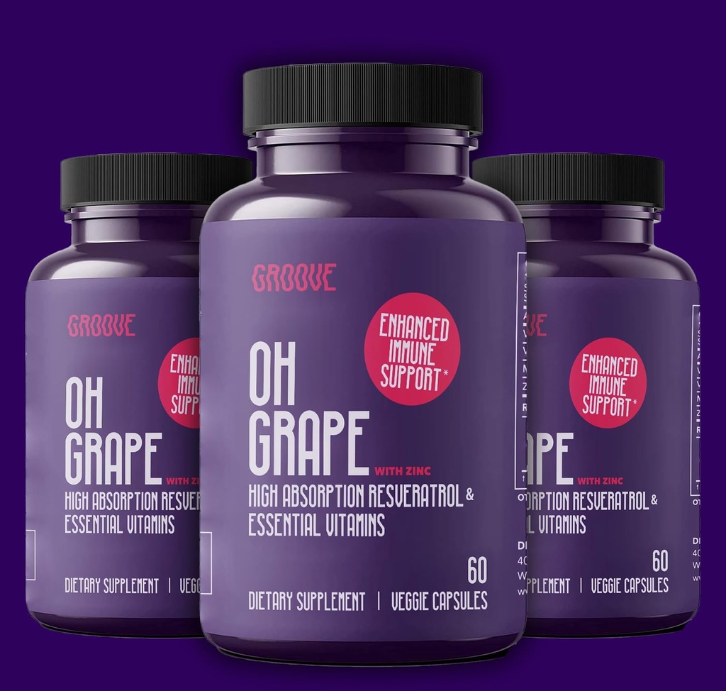 Oh Supplément de resvératrol de raisin 525mg (60 Capsules)