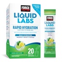 FACTEUR DE FORCE Laboratoires liquides Electrolytes Packs en poudre—Lime de citron—Paquets d'Hydration pour faire de l'eau d'électrolyte avec 5 électrolytes essentiels, vitamines, minéraux et antioxydants, boîtes de 20 bâtons