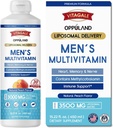 Multivitamines pour hommes - Supplément liquide - Livraison liposomique - Vitamine quotidienne multivitamine avec complexe de biotine B Oméga-3 - Vitamine de soutien des cheveux et des ongles - Saveur de pêche - 3000 mg par portion - 450 mL