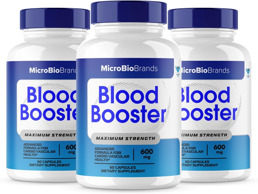(3 Pack) Microbio Blood Booster, Micro Bio Blood Booster Supplément de soutien du flux sanguin naturel, Micro Bio Marques Pills Advanced Microbiobrands Formule de soutien de la force maximale (180 Capsules)